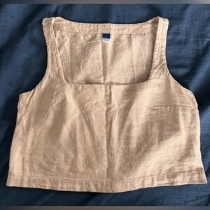 Old Navy Beige Linen Blend Tank Top